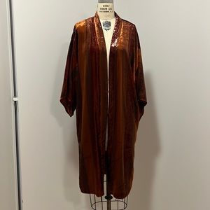 Anthropologie,m/l, burnt orange velvet robe
